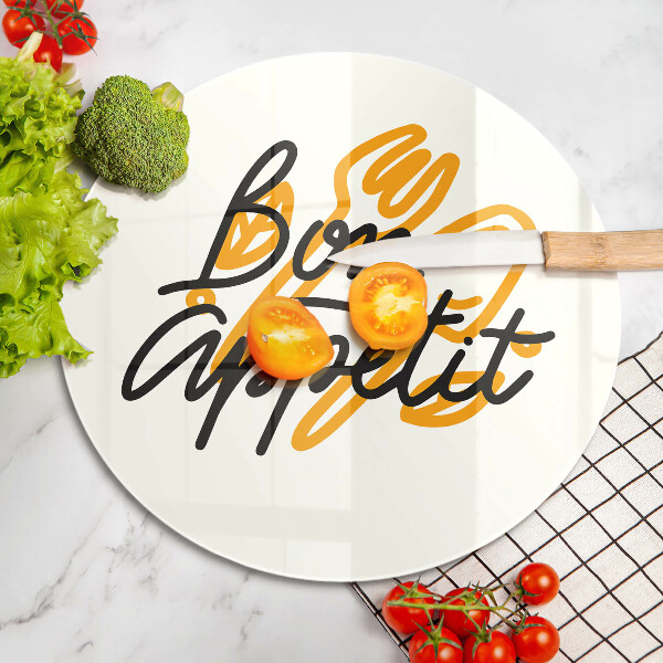 De vidrio templado Inscripción de bon appetit