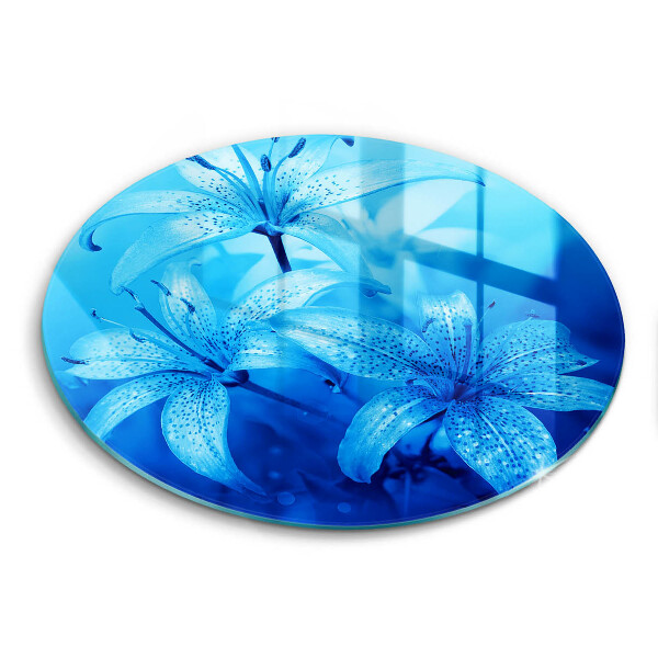De vidrio templado Flores azules