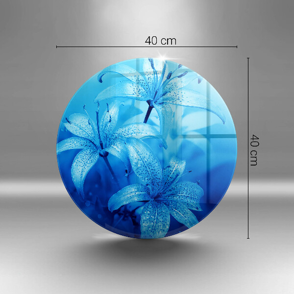 De vidrio templado Flores azules