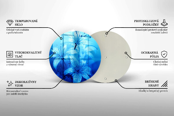 De vidrio templado Flores azules