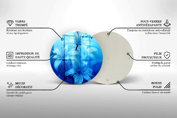 De vidrio templado Flores azules