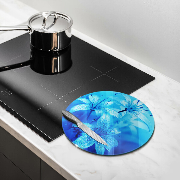 De vidrio templado Flores azules