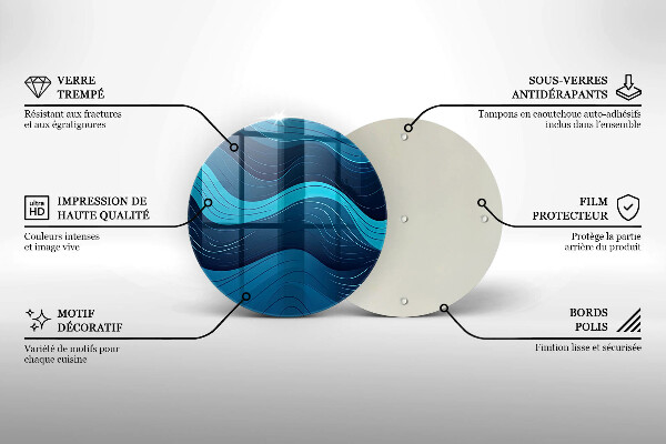 De vidrio templado Ondas abstractas