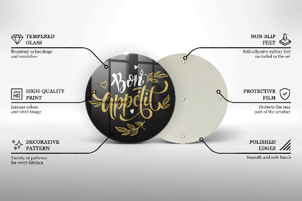De vidrio templado Inscripción de bon appetit