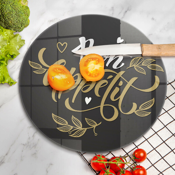 De vidrio templado Inscripción de bon appetit