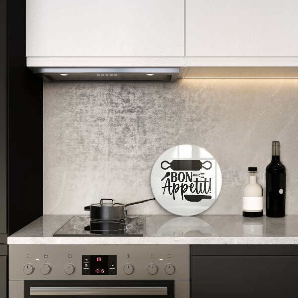De vidrio templado Inscripción de bon appetit