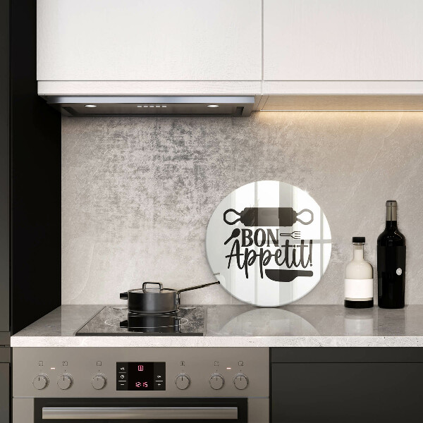 De vidrio templado Inscripción de bon appetit