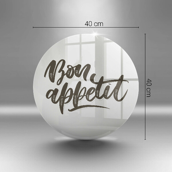 De vidrio templado Inscripción de bon appetit