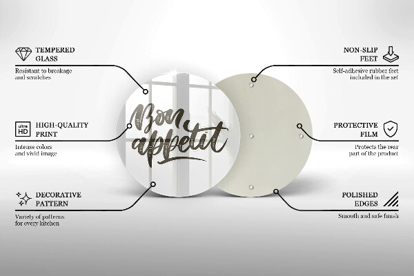 De vidrio templado Inscripción de bon appetit