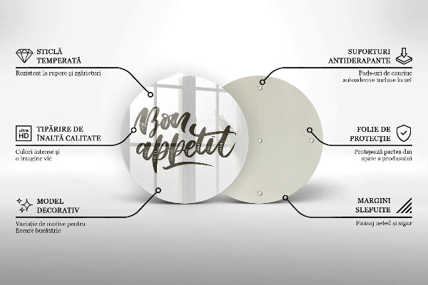 De vidrio templado Inscripción de bon appetit