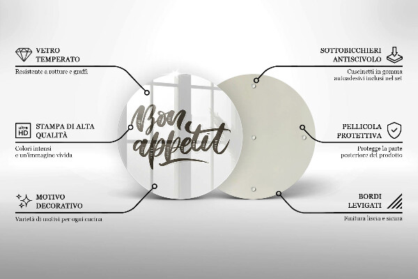 De vidrio templado Inscripción de bon appetit
