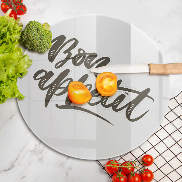 De vidrio templado Inscripción de bon appetit