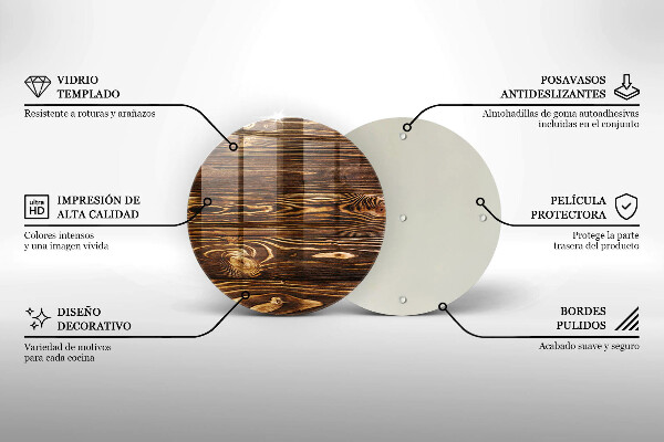 De vidrio templado Textura de madera