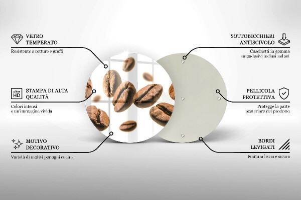 De vidrio templado Granos de café