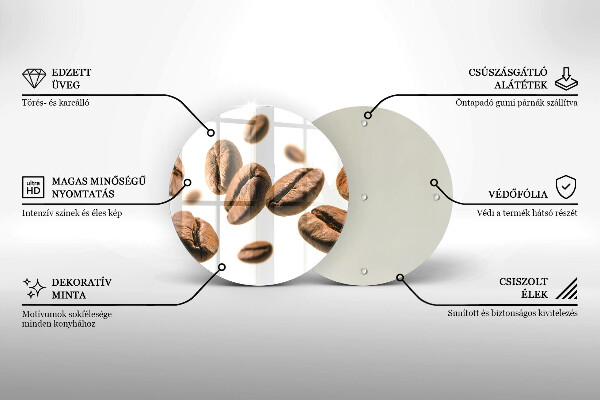 De vidrio templado Granos de café