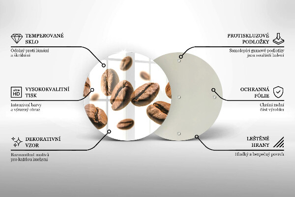 De vidrio templado Granos de café