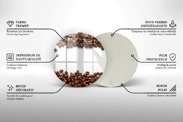De vidrio templado Granos de café