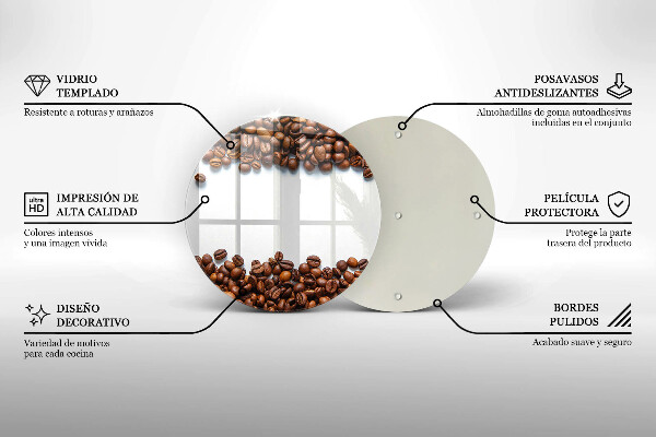 De vidrio templado Granos de café