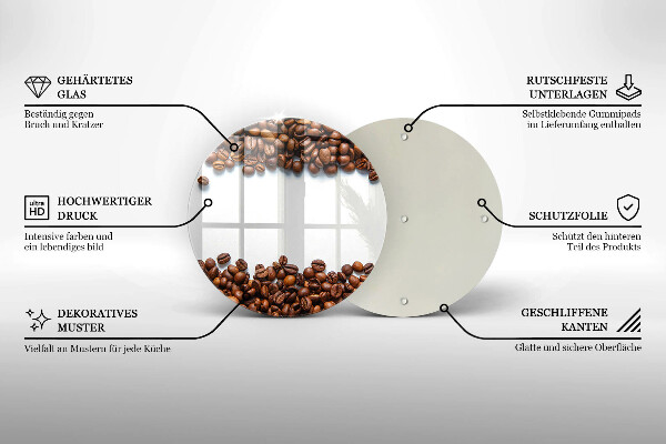 De vidrio templado Granos de café