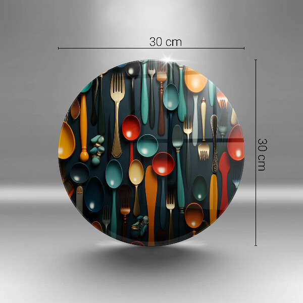 De vidrio templado Cucharas y tenedores de colores