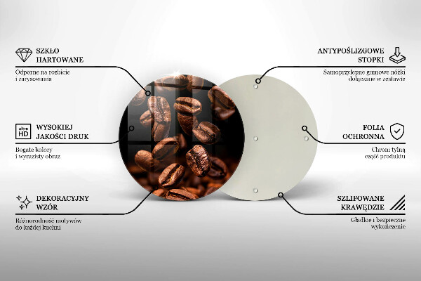 De vidrio templado Granos de café marrones