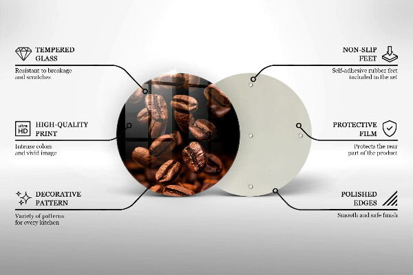 De vidrio templado Granos de café marrones