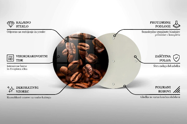 De vidrio templado Granos de café marrones