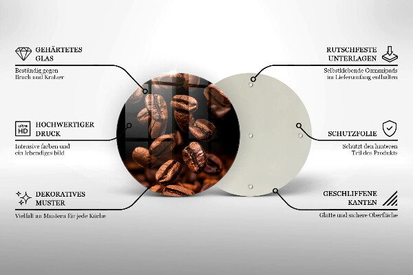 De vidrio templado Granos de café marrones