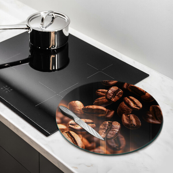 De vidrio templado Granos de café marrones