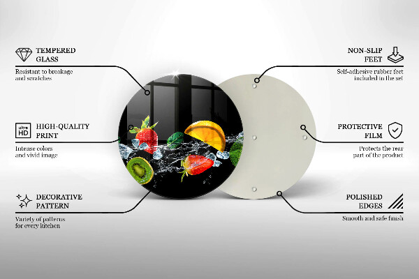 De vidrio templado Frutas en agua