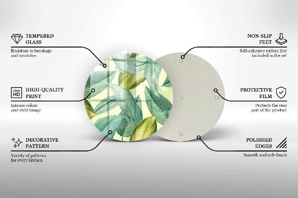 De vidrio templado Hojas tropicales verdes