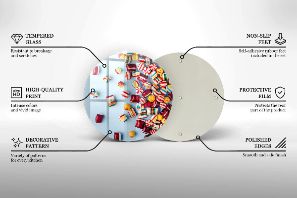 De vidrio templado Caramelos de colores