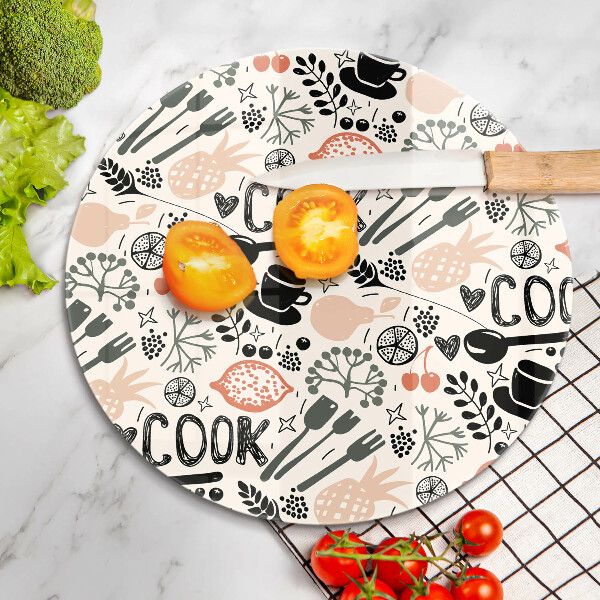 De vidrio templado Motivo de cocina de dibujos animados