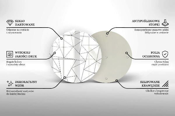 De vidrio templado Triángulos blancos