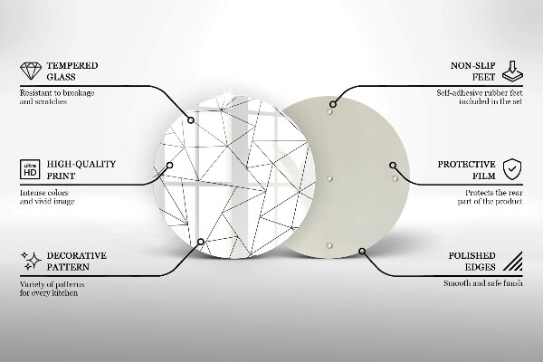 De vidrio templado Triángulos blancos