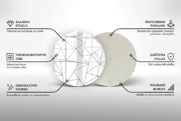 De vidrio templado Triángulos blancos