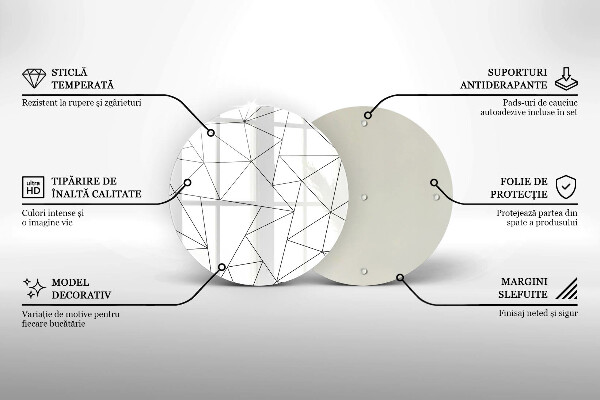 De vidrio templado Triángulos blancos