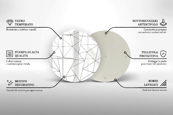 De vidrio templado Triángulos blancos