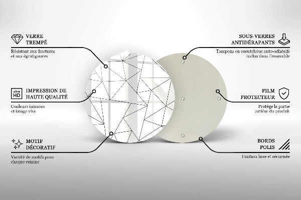 De vidrio templado Triángulos blancos
