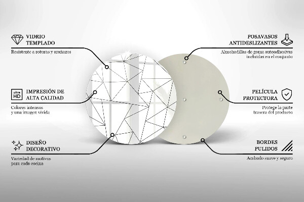 De vidrio templado Triángulos blancos