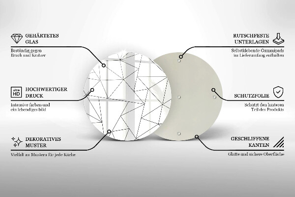 De vidrio templado Triángulos blancos