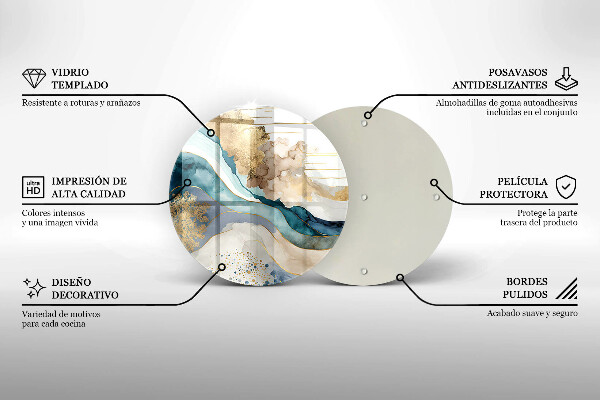 De vidrio templado Mármol colorido