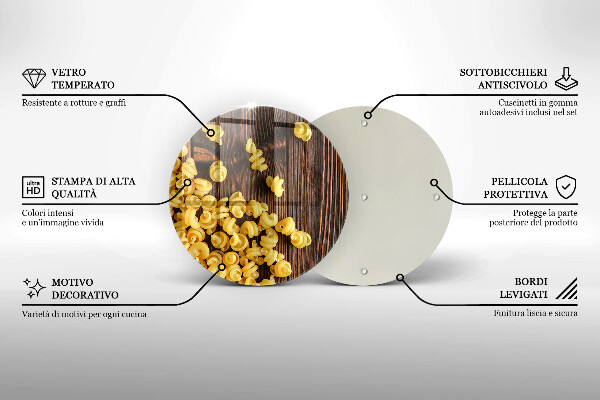 De vidrio templado Pasta en la mesa