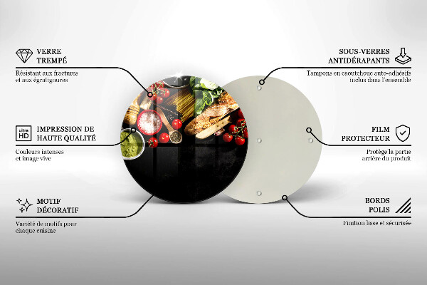 De vidrio templado Ingredientes y especias italianas