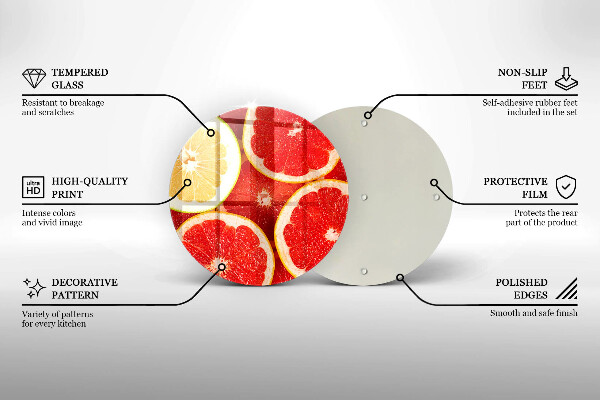 De vidrio templado Rodajas de pomelo