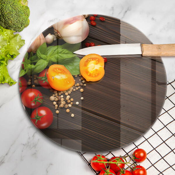 De vidrio templado Verduras en la mesa