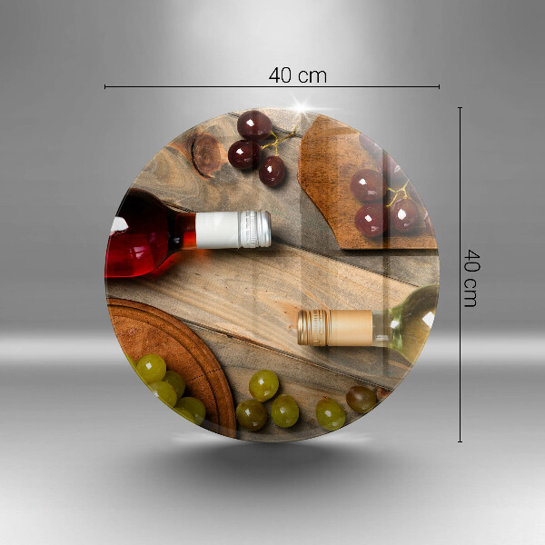 De vidrio templado Botellas de vino y uvas