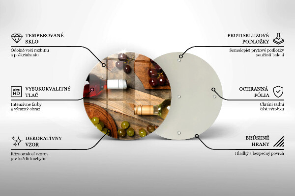 De vidrio templado Botellas de vino y uvas