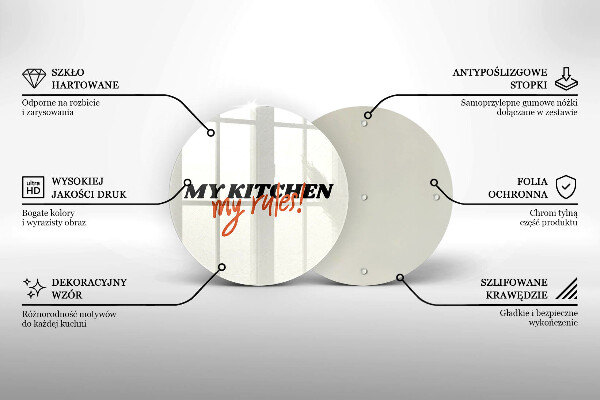 De vidrio templado My kitchen my rules