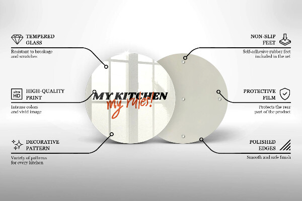 De vidrio templado My kitchen my rules